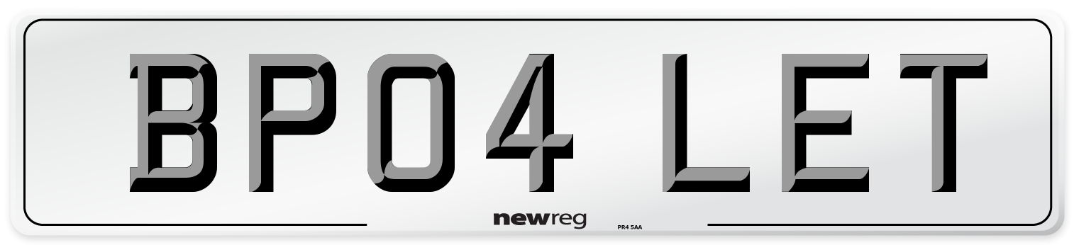 BP04 LET Number Plate from New Reg